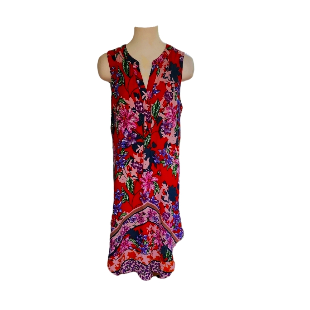 Cupio Floral Print Sleeveless  Hi Lo Dress  Size Large